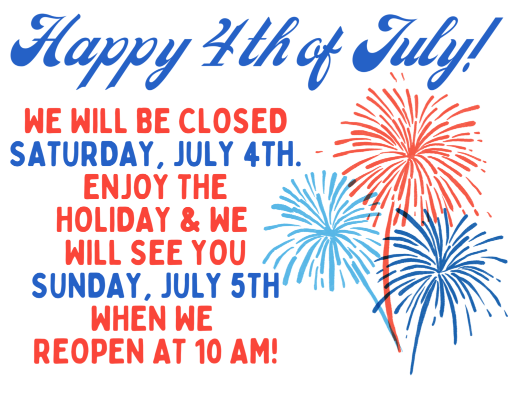 Happy July 4th! Amato's Middletown will be closed on Saturday, July 4th. Enjoy the holiday and we will see you on Sunday, July 5th when we reopen at 10 am!